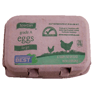 Spartan  6 grade a large eggs 6ct