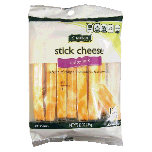 Spartan  colby jack stick cheese, 12 snacks 10oz