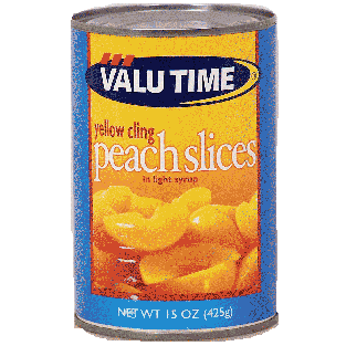 Valu Time  yellow cling peach slices in light syrup 15oz