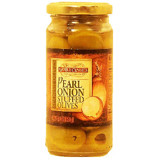 World Classics trading company pearl onion stuffed olives 4.5oz
