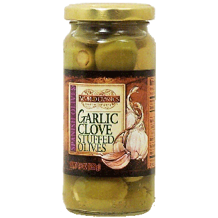 World Classics trading company garlic clove stuffed olives 4.5oz