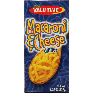 Valu Time  macaroni & cheese dinner  6.25oz