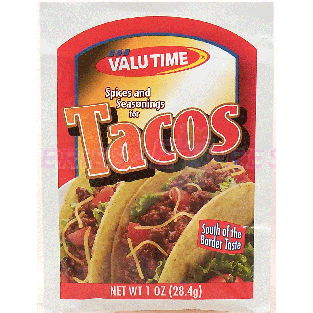 Valu Time  spices and seasonings for tacos 1oz