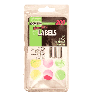 Academix  neon circle labels, 3/4 in, self-adhesive permanent 300ct