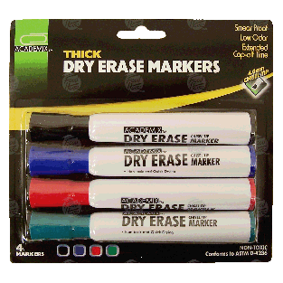Academix  thick dry erase markers  4pk