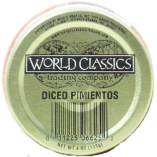 World Classics trading company diced pimientos 4oz