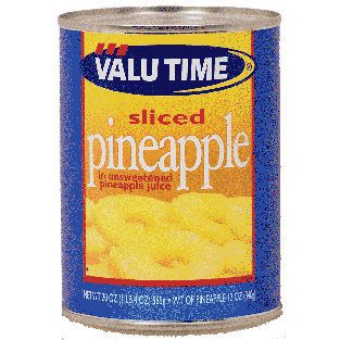 Valu Time  sliced pineapple in unsweetened pineapple juice 20oz