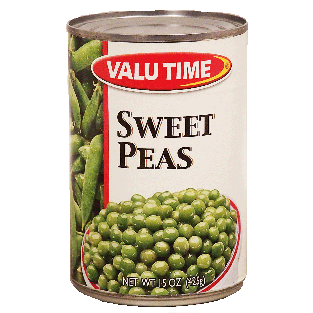 Valu Time  sweet peas 15oz