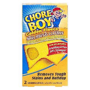 Chore Boy  golden fleece srubbing cloths, abrasive for tough scrubb 2pk