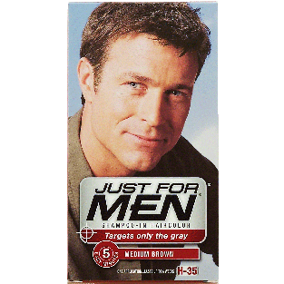 Just For Men  shampoo-in haircolor, medium brown, H-35  1ct