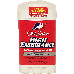 Old Spice High Endurance original scent invisible solid antiperspir3oz