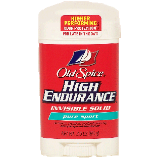 Old Spice High Endurance pure sport invisible solid antiperspirant 3oz