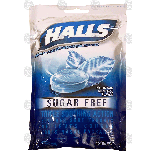 Halls Cough Suppressant mountain menthol sugar free menthol drops  25ct