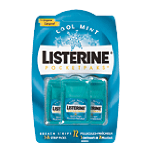 Listerine Cool Mint pocketpaks, breath strips, 3-24 strip packs  72ct