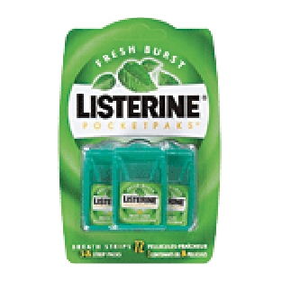 Listerine Freshburst pocketpaks, breath strips, 3-24 strip packs  72ct