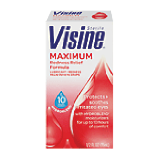 Visine Maximum Strength redness relief formula, lubricant / re 0.5fl oz