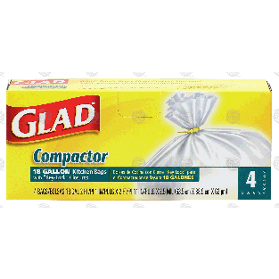 Glad Compactor 18 gallon kitchen bags with key-lock closures  4ct