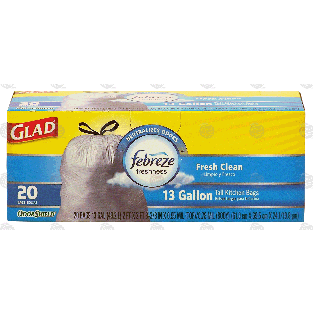 Glad Odor Shield 13 gallon tall kitchen bags with febreze freshnes 20ct