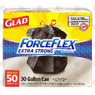 Glad ForceFlex 30 gallon large trash bags  50ct