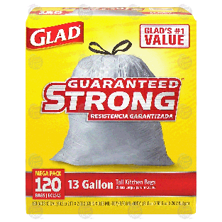 Glad  13 gallon tall kitchen bags  120ct