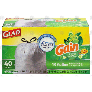 Glad Odor Shield 13 gallon tall kitchen bags with febreze freshnes 40ct