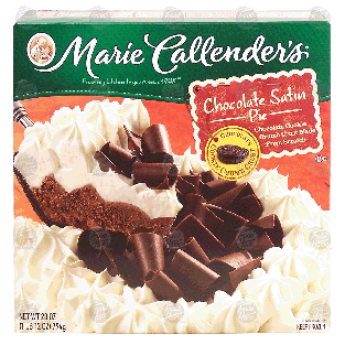 Marie Callender's  chocolate satin pie, thaw & serve 28oz