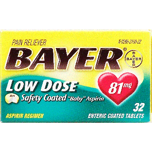 Bayer Low Dose low dose pain reliever, 81 mg  32ct