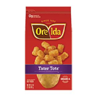 Ore-Ida  tater tots; seasoned, shredded potatoes 32-oz