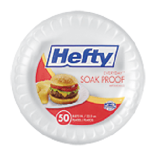 Hefty Everyday soak proof plates, 8.875 in  50ct