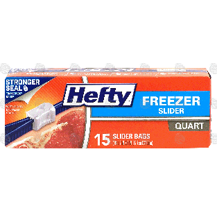 Hefty  slider quart size freezer bags, 7 in x 8 in  15ct