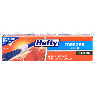 Hefty  slider gallon size one zip freezer bags, 10-9/16 in x 11 in 10ct