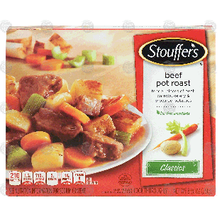 Stouffer's Classics beef pot roast, tender pieces of beef, car8.875-oz
