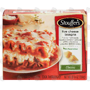 Stouffer's Classics five cheese lasagna noodles layered with r10.75-oz