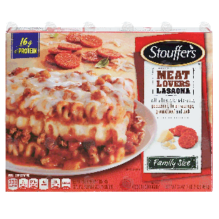 Stouffer's Family Size meat lovers lasagna; with a hearty tomato 34-oz