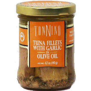 Tonnino  tuna fillets with garlic in olive oil, dolphin safe 6.7oz