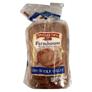Pepperidge Farm Farmhouse 100% whole wheat hearty sliced bread loa24oz