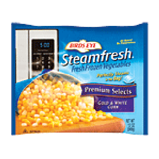 Birds Eye Steamfresh premium selects; gold & white corn, cooks in12-oz