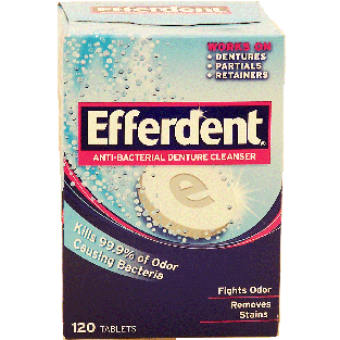 Efferdent  anti-bacterial denture cleanser, removes stains 120ct