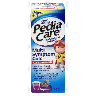 Pedia Care  multi symptom cold plus acetaminophen, grape flavor  4fl oz