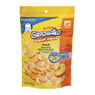 Gerber Graduates Yogurt Melts peach, freeze-dried whipped yogurt & 1oz