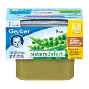 Gerber 1st Foods Baby Foods  Peas 2.5 Oz 2pk