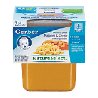 Gerber Nature Select macaroni & cheese with vegetables, 2-pack, 2nd7oz