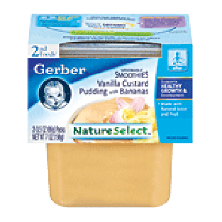 Gerber 2nd Foods Baby Food Vanilla Custard Pudding 3.5 Oz 2pk