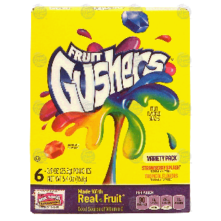 Betty Crocker Fruit Gushers variety pack; strawberry splash, wate5.4oz