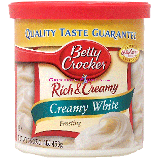 Betty Crocker Rich & Creamy creamy white frosting made with real b16oz