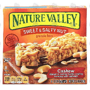 Nature Valley Sweet & Salty Nut cashew granola bars dipped in cashe6ct