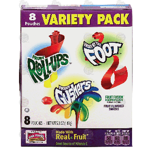 Betty Crocker  fruit flavored snacks; Fruit Roll-ups, Fruit by th5.3oz