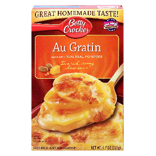 Betty Crocker  au gratin potato mix, you add milk and margarine 4.7oz