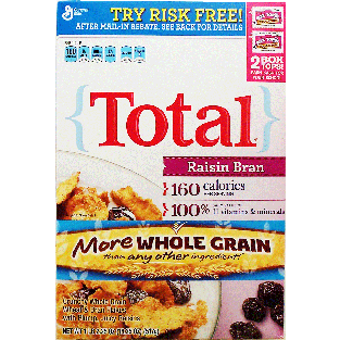 General Mills Total raisin bran; crunchy whole grain wheat & br18.25oz