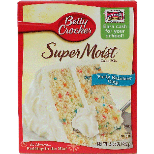 Betty Crocker Super Moist party rainbow chip cake mix 15.25oz